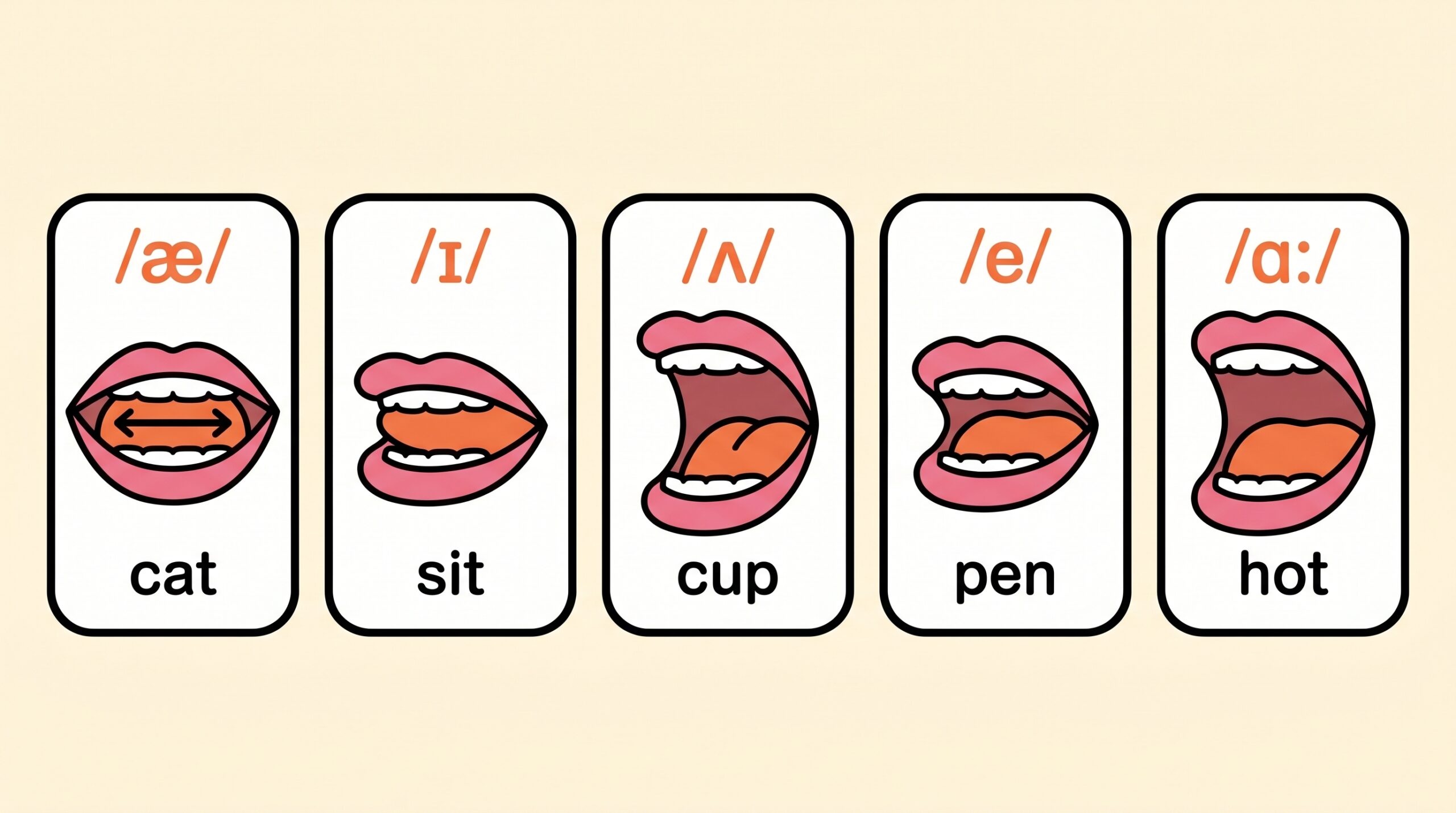 短母音5つの口の形