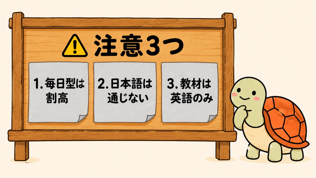 Camblyの注意点3つ|毎日型は割高・日本語は通じない・教材は英語のみ